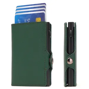 Оптовая продажа, мужской тонкий pop up бумажник RFID блокирующий пользовательский держатель для карт pu кожаный бумажник