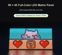 Panneau matriciel LED RVB pleine couleur, pas de 4 mm, 80*40 pixels, luminosité réglable