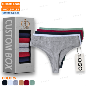 Commerci all'ingrosso vendita calda cotone a coste estate T indietro brasiliano Branded High Cut perizoma in cotone senza cuciture mutandine da donna intimo - Product Image 1