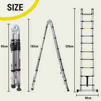 Échelle compacte en aluminium pliable, échelle télescopique à haute résistance pour une performance intensive