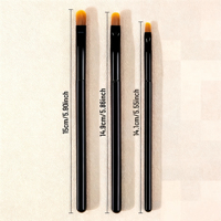 Ensemble de 3 pinceaux de maquillage professionnels doux pour les yeux, pinceaux à sourcils coudés pour le visage, outil de beauté, logo personnalisé
