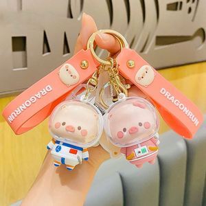 2023 Hot Sale Fashion Key Chain <b>Ring</b> <b>Keyring</b> Pendant 3D Soft PVC Creative Cute Astronaut Pig Keychain - Product Image 1