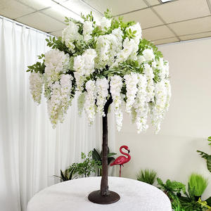 Arbre artificiel de glycine pour centre de table de mariage, tronc en FRP, fleurs suspendues, décoration de mariage - Product Image 4