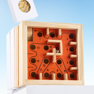 Nouveau jouet éducatif sûr pour enfants : boîte labyrinthe en bois avec perles, jeu de coordination œil-main, circuit de billes, équilibre et casse-tête pour les 8-13 ans - Product Image 3