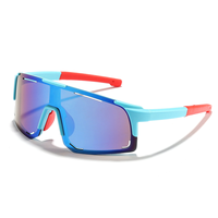 Lunettes de soleil rondes polarisées UV400 de style sportif avec verres PC et monture en plastique pour hommes, femmes et enfants, grande monture monobloc pour le cyclisme