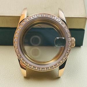 Boîtier de montre Log Series NH35 36 mm en acier inoxydable avec miroir saphir incrusté de strass pour mouvement NH36/NH35A - Product Image 3