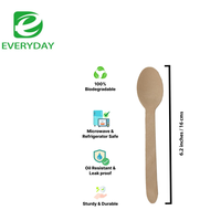 Fourchette en bois jetable écologique de 6,5 pouces, sans éclats, biodégradable, sans BPA, ustensiles de camping pour les fêtes en plein air