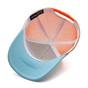 قبعة بيسبول شبكية مطرزة بتصميم مخصص من مورد فرنسي، قبعة سائق شاحنة (تركر) بحزام خلفي قابل للتعديل - Product Image 4