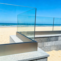Rampe en verre moderne en alliage d'aluminium haute résistance à la rouille, à fixation au sol, pour escaliers et balcons d'appartements