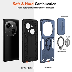 Chống sốc TPU PC từ bìa với Vòng đứng Bracket điện thoại di động Trường hợp đối với TECNO tia lửa đi 1 <span class=keywords><strong>2025</strong></span> cạnh 50 - Product Image 2
