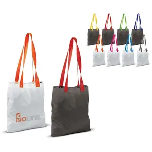 Borsa Shopper in Poliestere con Manici a Contrasto Personalizzabile per Merchandising - Product Image 1