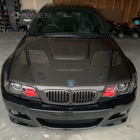 Capot moteur en fibre de carbone avec aérations réelles pour BMW E46, kit carrosserie racing, accessoires extérieurs, pièces auto