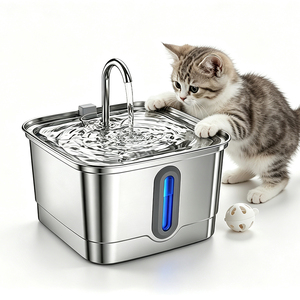 <b>Water</b> Shortage Protection Stainless Steel Pet <b>Water</b> Fountain Household Pet <b>Water</b> Bowl - Product Image 1