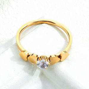 Heart Shape Zircon <b>Ring</b> Gold Women's Engagement Jewelry <b>Fine</b> <b>Rings</b> - Product Image 5
