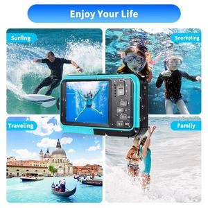 Máy Ảnh Kỹ Thuật Số Chống Nước FHD 2.7K Máy Ảnh Dưới Nước Máy Quay Video 48MP Selfie Màn Hình Kép Để Lặn Với Ống Thở - Product Image 3