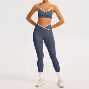 Ensemble de survêtement pour femme, style décontracté, extensible, personnalisable, avec logo plissé, contrôle du corps, motif camouflage, débardeurs, vêtements de sport, coupe-vent et pantalon - Product Image 4
