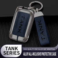 Étui de protection pour clé de voiture en alliage de zinc et cuir de haute qualité pour Tank 300 2021 Great Wall, accessoires porte-clés télécommande sans clé