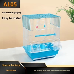 Kullanışlı Pratik Lüks Metal Kuş Kafesi Sade Modern Klasik Sağlam Çerçeve Orta Boy Model Kolay Kurulum Kutusu Hayvan - Product Image 5