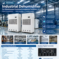 Déshumidificateur industriel portable de 480 L avec roues pour la récupération après inondation et le séchage des bâtiments.