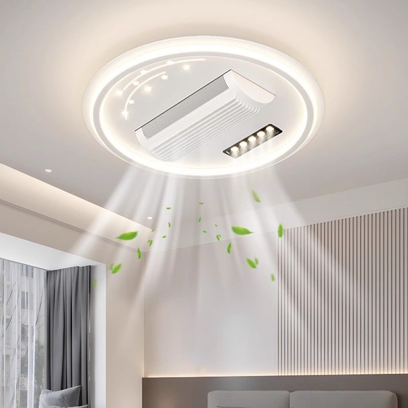 Modern LED Bladeless Ceiling Fan Light Quiet Flush Mount Ceiling Lamp with Remote Control for Home Hotel Office OEM Factory