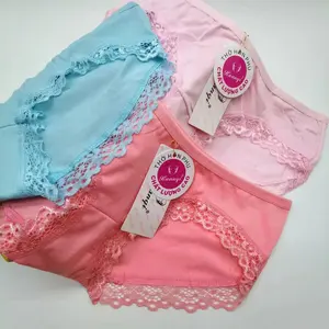 Factory wholesale Cheap Price Soft Sanded Fabric Comfy Small Size Teenage Girl Lace Panties for Girls