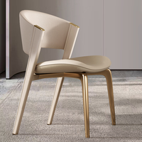 Chaises de salle à manger d'hôtel et de restaurant modernes de luxe fantaisie Design de coussin en cuir multicolore en bois de rose doré