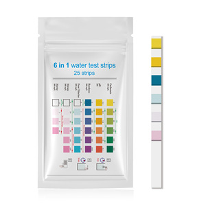 Bandes de test d'eau 6-en-1 Wancheng Biotechnology transfrontalières, 25 bandes, détection multiparamètres pour piscine et eau potable - Product Image 1