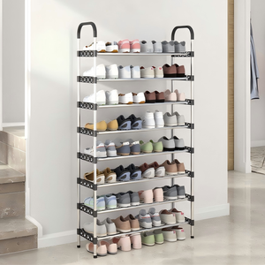 बड़ी क्षमता 6/7/8-परत धातु सरल जूता रैक स्टैंड स्थान बचाने वाले जंग-प्रूफ जूता आयोजक रैक, प्रवेश द्वार के लिए - Product Image 3