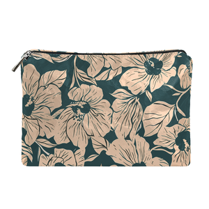 Hibiscus Print <b>Long</b> Fashion Cosmetic <b>Bag</b> Custom Clutch Portable Travel Accessory Pouch Zipper Coin Purse - Product Image 1