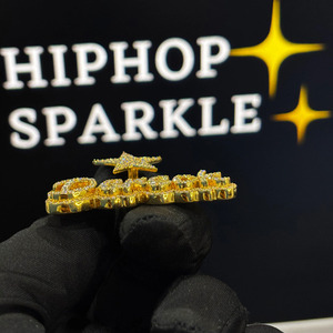 Personalized 2 Inch <b>Iced</b> <b>Out</b> Pendant Moissanite Diamond 14K Gold Plated Hip Hop Custom Luxury Jewelry Bling <b>Chain</b> Pendant - Product Image 3