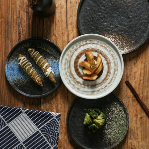 Plato de Cerámica Japonés de Alta Calidad al por Mayor, Plato Plano Redondo Azul para Pan, para Hotel o <span class=keywords><strong>Restaurante</strong></span> - Product Image 2