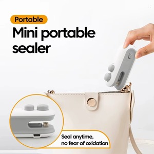 Mini <b>Heat</b> Sealer 2in1 <b>USB</b> Rechargeable Clip Seal Storage Bag Food Sealer White Blue Dual Color Handheld Sealing Machine - Product Image 5
