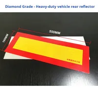 Autocollants réfléchissants autocollants pour hayon de camion, bandes diagonales rouges, blanches et jaunes, logo d'avertissement, rectangle, triangle, hexagone