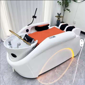 เตียงสระผมสปาคุณภาพดีที่สุด พร้อมอ่างล้างผมในร้านเสริมสวย เตียงสระผมปรับเอนด้วยไฟฟ้า ระบบหมุนเวียนน้ำ พร้อมเครื่องอบไอน้ำที่ศีรษะ - Product Image 2