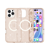 Militaryer Grade Antichoc Transparent Clair Paillettes Magnétique Mobile Couverture Arrière pour iPhone 16 Plus 16 pro max