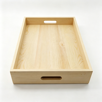 Premium Handgefertigtes Holz-Aufbewahrungstablett Serviertablett |   Natürliches Holz Servierbrett für Tee, Kaffee, Snacks und Frühstück Küchen-Tischware