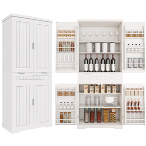 Adjustable Shelf <b>Kitchen</b> <b>Pantry</b> Storage Cabinet Buffet Cupboard Sideboard with <b>Kitchen</b> Features - Product Image 3