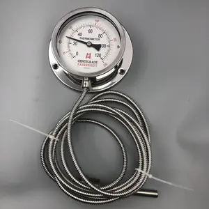 Rotating Corrosives Bimetal 6" Stainless Steel Capillary Thermometer