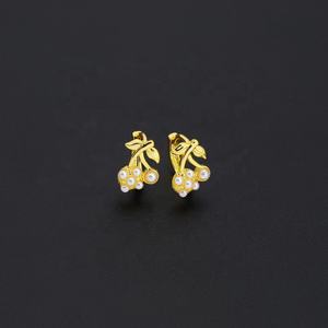 JXX Hot Sale Women Brass <b>Jewelry</b> Cherry Style Fashion <b>Jewelry</b> Earrings Brass Colorful Cz Hoop Earrings Huggie - Product Image 5