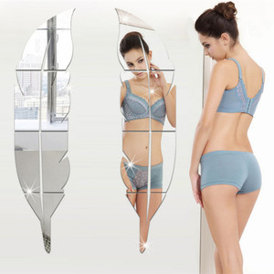 HOT 3D Feather Gương Tường Sticker Phòng Decal Bức Tranh Tường Nghệ Thuật <span class=keywords><strong>DIY</strong></span> Trang Trí Nội Thất Gương Trang Trí - Product Image 3