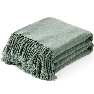 Cozy Home Decor Cotton Throw Blanket for Air Conditioner Use Comfortable and Soft for All Year round Use