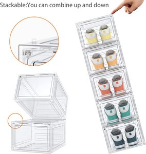 <span class=keywords><strong>Scarpiera</strong></span> Robusta Impilabile Salvaspazio per Sneakers, Contenitori Trasparenti Rinforzati per Organizzazione Scarpe nell'Armadio con Porta Magnetica - Product Image 4