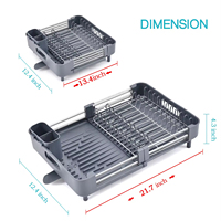 Égouttoir à vaisselle moderne en acier inoxydable extensible, écologique, avec égouttoir réglable pour évier, rangement de vaisselle, vente en gros