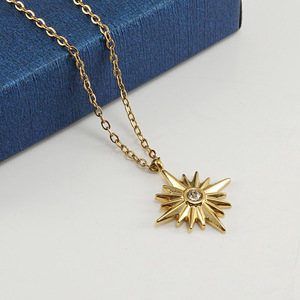 ZOGXIN Eight Pointed Star Pendant Necklace 18K Gold Plated Titanium Steel Clavicle Chain Women's Jewelry Gift - Product Image 3