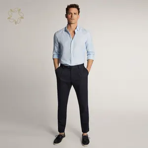 100% chemise en lin hommes à manches longues pur lin casual Slim hommes robe chemises d'été confortables chemises décontractées pour hommes