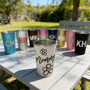 Tasse à bière personnalisée 17oz en acier inoxydable 304, changeant de couleur, portable, réutilisable, sans BPA, pour match de football, camping en extérieur, avec strass - Product Image 1