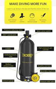 DIDEEP <span class=keywords><strong>Respirator</strong></span> tangki oksigen bawah Air 3L 30-50 menit, tangki udara Scuba Aluminium tekanan tinggi - Product Image 5