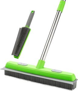 Adjustable Rubber Eco-Friendly Water Resistant Dog Hair Removal Broom Brush Dust Scraper Carpet Sweeper Wash Mop Telescopic - Product Image 1