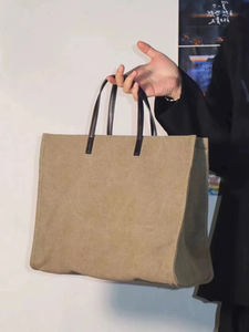 Borsa Tote da donna alla moda in tela spessa con tasche con cerniera a tracolla per borsa da Shopping da donna - Product Image 4