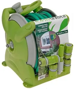 Support portatif de tuyau d'eau d'enrouleur de tuyau de jardin monté au sol pour l'arrosage extérieur de nettoyage de voiture de jardinage